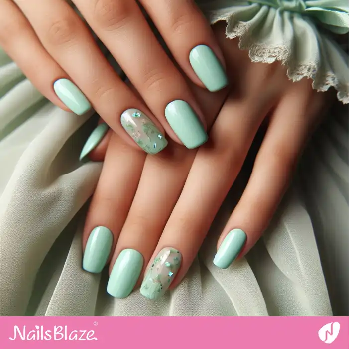 Simple Mint Green Nails Design | Spring Nails - NB3990